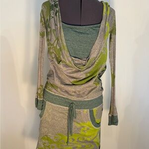 Stylish Green Long Sleeve Dress
